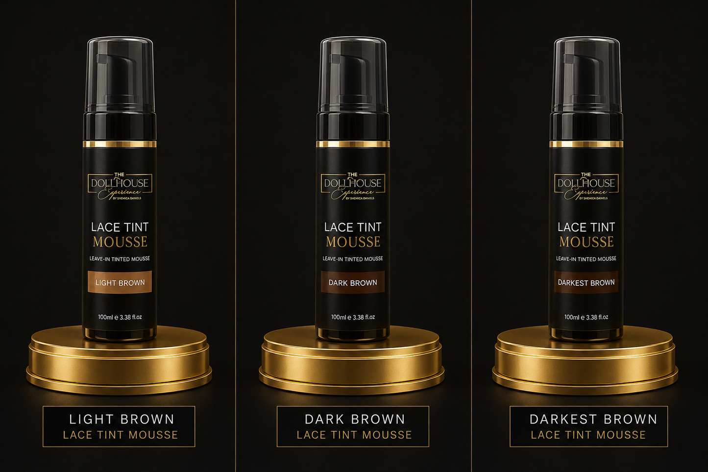 Lace Tint Mousse – Light, Dark & Darkest Brown